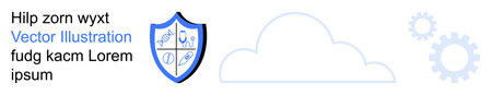 Data security, cloud technology, software systems, cybersecurity, protection, digital tools. Shield...