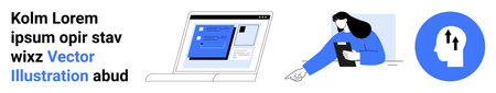 Teamwork, productivity, online collaboration, digital workflow, innovation, brainstorming. A woman...