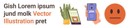 Online shopping, digital security, user interfaces, emotional expressions, mobile apps, everyday...
