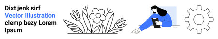 Nature , floral patterns, creative work, technology, productivity, organization. Minimalist floral...