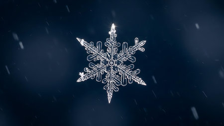 Detailed and symmetrical snowflake design against a deep space-themed backdrop