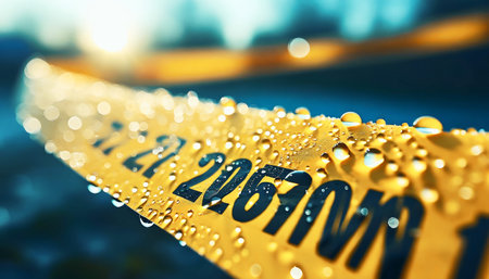 Vibrant close-up of shiny golden letters with water droplets creating a glamorous effect.