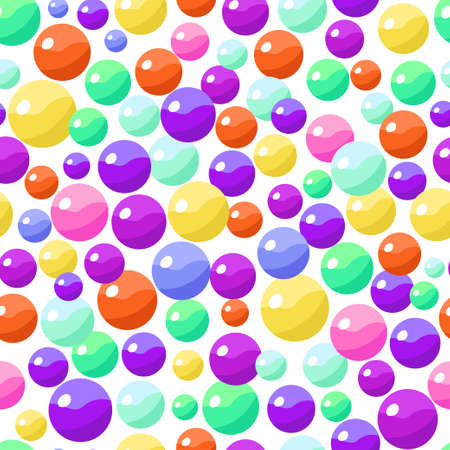 Seamless pattern with colorful bonbons candy balls. Vector original illustration.のイラスト素材