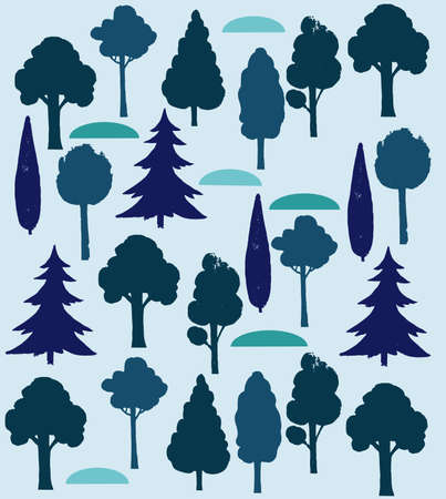 Vector background with winter forest elements. . Vector illustrationのイラスト素材