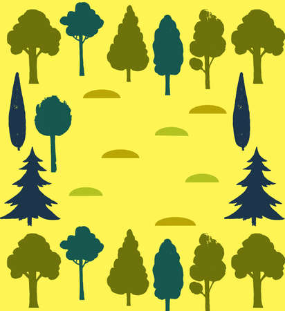 Vector background with autumn forest elements. . Vector illustrationのイラスト素材
