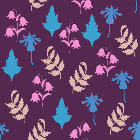 Seamless pattern with cute small flowers. Vector floral illustration.のイラスト素材