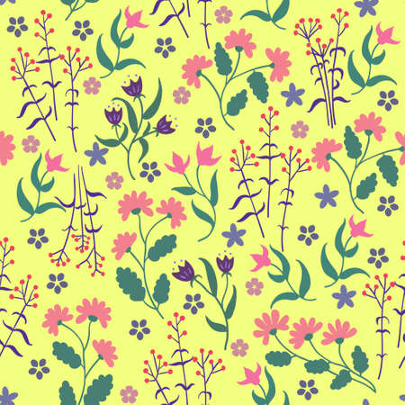 Seamless pattern with cute small flowers. Vector illustrationのイラスト素材
