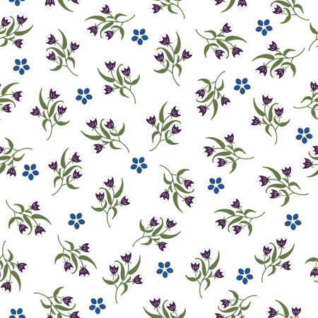 Seamless pattern with cute small flowers. Vector illustrationのイラスト素材
