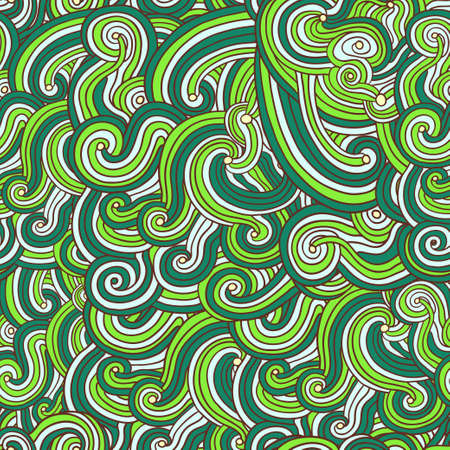 Colorful seamless pattern with curly doodle lines. Vector original illustrationのイラスト素材
