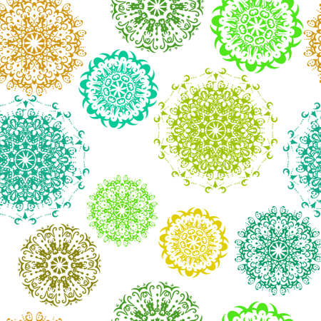 Seamless pattern with floral psychedelic floral and plant elements. Vector original illustrationのイラスト素材