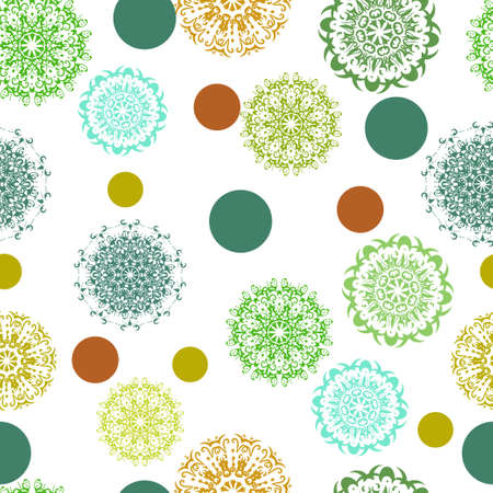 Seamless pattern with floral psychedelic floral and plant elements. Vector original illustrationのイラスト素材