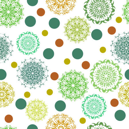 Seamless pattern with floral psychedelic floral and plant elements. Vector original illustrationのイラスト素材