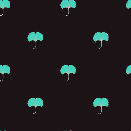 Seamless pattern with ginkgo flowers. Retro texture in Asian style. Vector original illustrationのイラスト素材