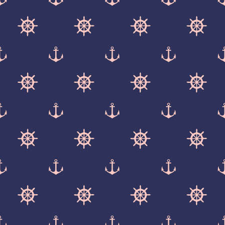 Seamless pattern with cute sea elements . Vector original illustration