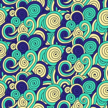 Seamless pattern with curly abstract elements. Vector illustrationのイラスト素材