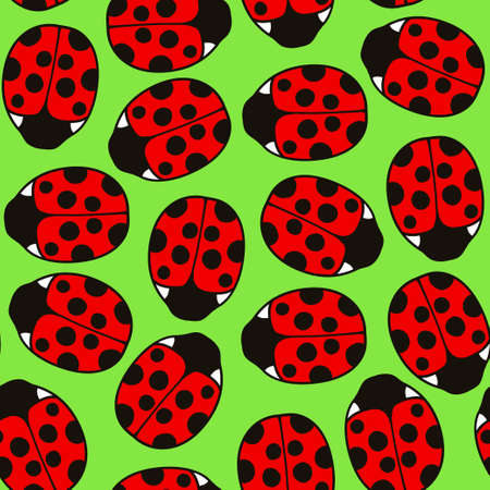 Cute seamless pattern with ladybug elements . Vector illustrationのイラスト素材