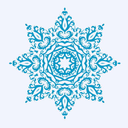 Cute whimsical snowflake isolated on background. Vector illustrationのイラスト素材