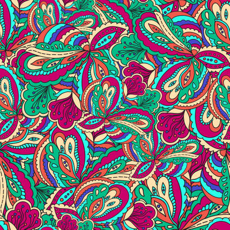 Colorful oriental ornamental seamless pattern. Vector illustrationのイラスト素材
