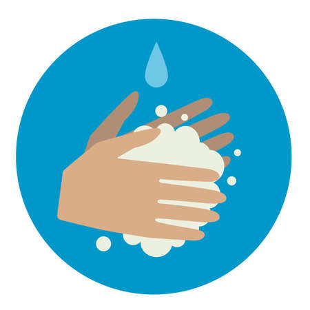 Circle sign about hand washing. Vector illustrationのイラスト素材