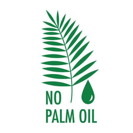 Palm oil free, no palm oil green   isolated on white background. Vector illustration.のイラスト素材