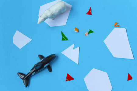 Arctic Ocean pollution of plastic. Concept high quality photoの写真素材