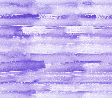 Seamless pattern with watercolor abstract horizontal strip strokes in violet and purple pastel colors. High quality painting.の写真素材
