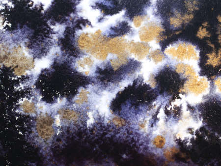 Black and gold abstract liquid ink texture with glittering sparkles, decorative background for design. High quality hand painted texture.の写真素材