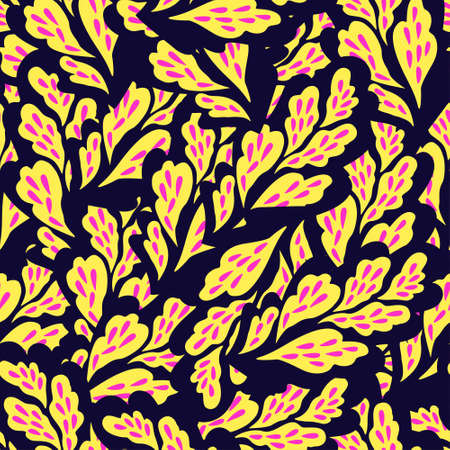 Elegance seamless pattern with plant organic psychedelic structures and elements. Vector illustrationのイラスト素材