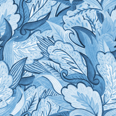 Psychedelic ornamental pattern. Watercolor hand drawn texture with floral and botanical ornate shapes and motifs for design and textile.の写真素材