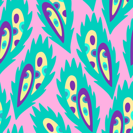 Colorful ornamental psychedelic pattern. Funky texture with colorful abstract organic shapes. Vector illustrationのイラスト素材