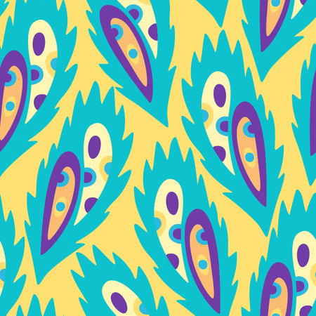 Colorful ornamental psychedelic pattern. Funky texture with colorful abstract organic shapes. Vector illustrationのイラスト素材