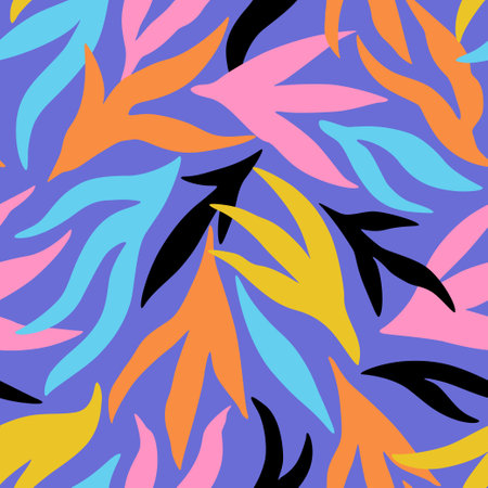 Modern seamless pattern with simple organic abstract elements. Vector illustration.のイラスト素材