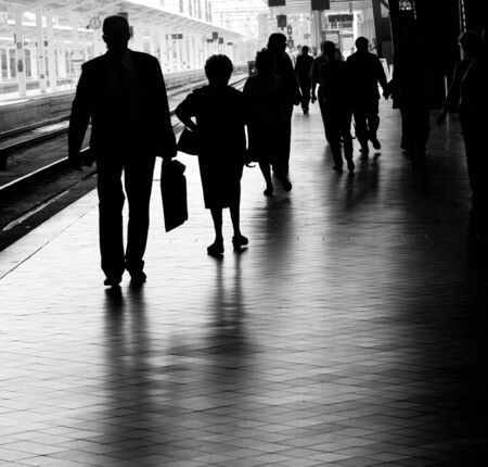 People at the Train Stationの写真素材