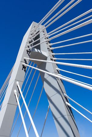 The Span of a Big Bridge with Blue Skyの写真素材