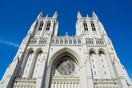 The National Cathedral with Blue Sky in Washington DCの写真素材