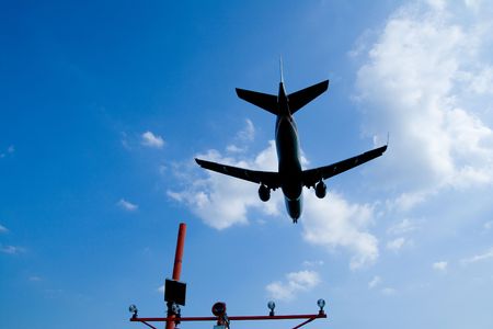A Big Airplane Landing at the Airport