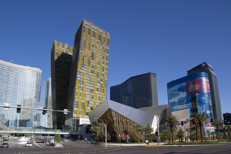 LAS VEGAS - AUG 15: City Center on August 15, 2011 in Las Vegas. This mixed-use complex, 76 acres, opened in December 2010 and was the largest privately funded construction project in the history of the US.のeditorial素材
