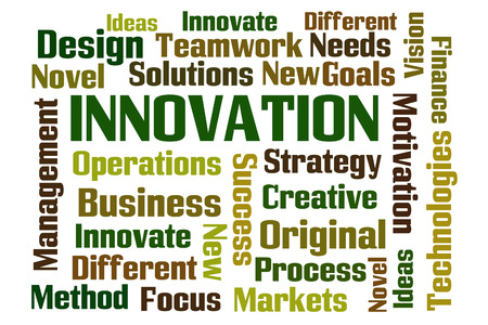 Innovation word cloud on white backgroundの写真素材
