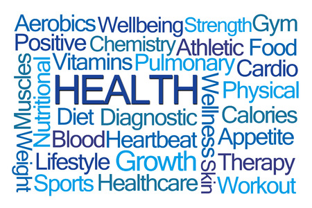 Health Word Cloud on White Backgroundの写真素材