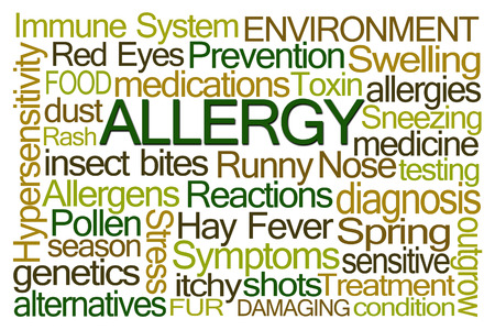 Allergy Word Cloud on White Backgroundの写真素材