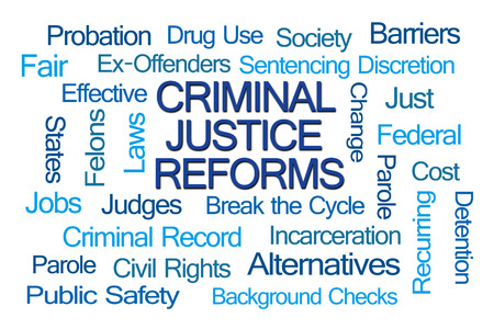 Criminal Justice Reforms Word Cloud on White Backgroundの写真素材
