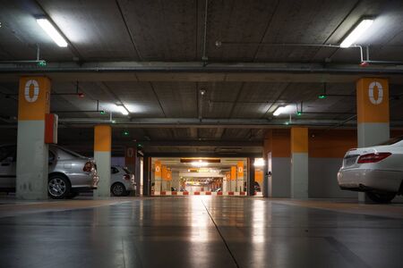 VALENCIA, SPAIN - MAY 21, 2016: Inside the parking garage at the Valencia airport. Situated 8 km from the city it is the 8th busiest Spanish airport with flight connections to 15 European countries.のeditorial素材