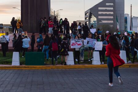 TIJUANA, MEXICO - 02/15/2020: Protest against feminicide in Mexicoのeditorial素材