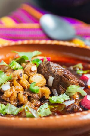 Mexican Red Pozole, Pork and Hominy Stewの写真素材