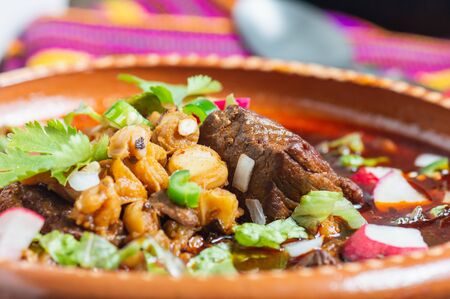 Mexican Red Pozole, Pork and Hominy Stewの写真素材