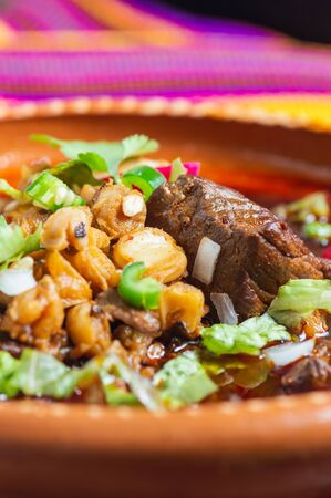 Mexican Red Pozole, Pork and Hominy Stewの写真素材