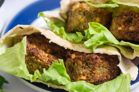Falafel, vegetarian and vegan food from the middle eastの写真素材