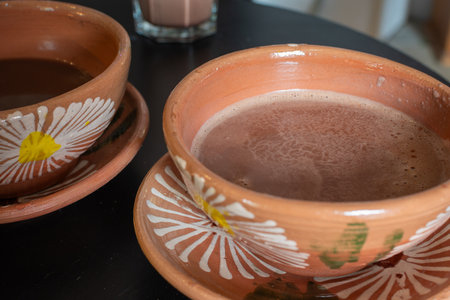 Oaxacan Hot Chocolate in Traditional Mexican Clay Cups