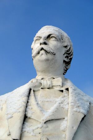 An old man recalls the pastの写真素材