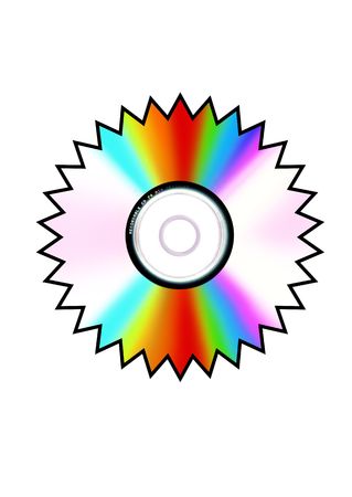Sun shape compact disk on white backround の写真素材